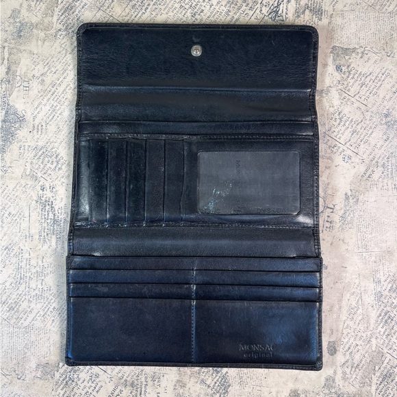 Monsac trifold croc embossed leather wallet - Picture 7 of 11